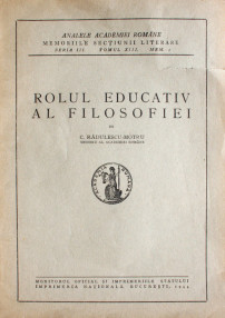 Rolul educativ al filosofiei (editia princeps