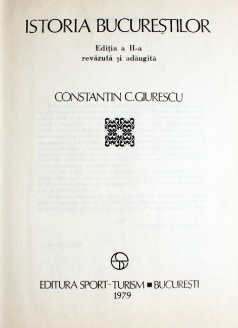 Istoria Bucurestilor - Constantin C. Giurescu