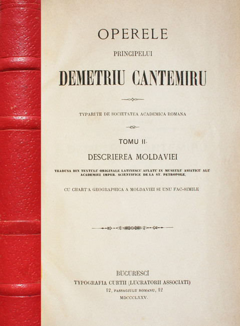 Operele principelui Demetriu Cantemiru (1875) - Dimitrie Cantemir