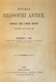 Istoria filosofiei antice (editia princeps