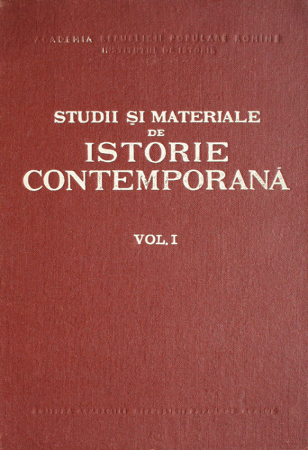 Studii si materiale de istorie contemporana - Institutul de istorie