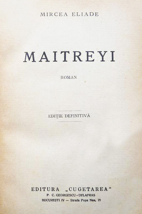 Maitreyi (editia princeps