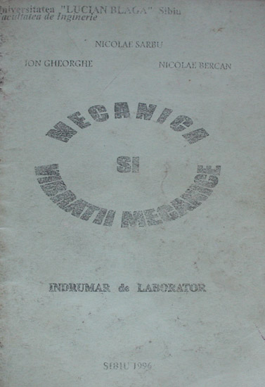 Mecanica si vibratii mecanice - Nicolae Sarbu