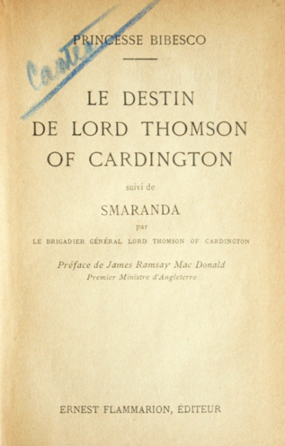 Le destin de Lord Thomson of Cardington (editia princeps